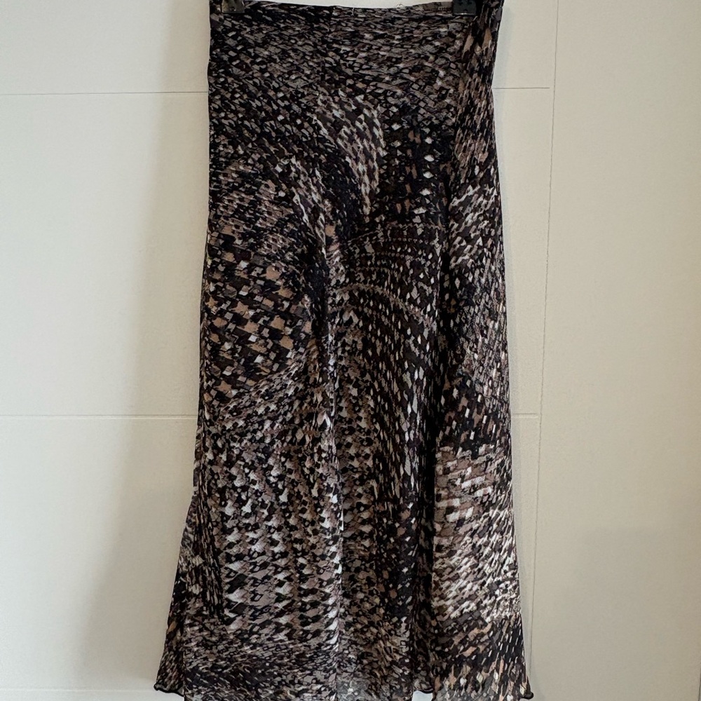 Vintage A-Line Skirt in Black and Tan